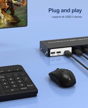 MT-VIKI 8 Ports KVM Switch HDMI, 4K @30Hz Rack Mount HDMI KVM Switch 8 in 1 Out w/KVM Cables & IR & Desktop Control & 4 USB 2.0 Hub
