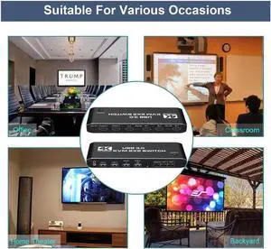 USB 3.0 2x2 4K HDMI KVM Switch, 2 in 2 Out Dual Monitor HDMI KVM Switcher 4K @60Hz 1080P @144Hz 2 PC to 2 Monitor with 2 USB 3.0 Ports and Keyboard, Mouse port for Sharing Keyboard, Mouse, U Disk