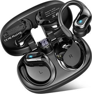 True Wireless Earbuds, 90H Bluetooth 5.3 Headphones Wireless Running with ENC Noise Cancelling Mic, IP7 Waterproof Bluetooth Earphones 3D Deep Bass Over Ear, Sports Ear buds Earhooks for iOS/Android