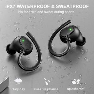 True Wireless Earbuds, Bluetooth 5.3 Earbuds Running Wireless Headphones In Ear with ENC Mics, Wireless Earphones Noise Cancelling Ear buds with Sport Earhook IP7 Waterproof, 48H Stereo Bass/USB-C/LED