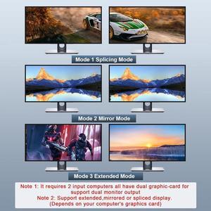 USB 3.0 Dual Monitor HDMI KVM Switch for 4 PCs, Supports EDID, 4K 60Hz KVM Switch 2 Monitors 4 Computers, with Audio Microphone Output and 3 USB 3.0 Ports, PC Monitor Keyboard Mouse Switcher for 4 PC