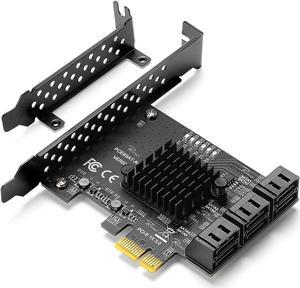 PCIe SATA Card, PCI-E 3.0 to 6 Port SATA Card, SATA Controller Expansion Card with Low Profile Bracket, Non-Raid, Boot as System Disk, Support 6 SATA 3.0 Devices