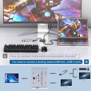 AUTYUE 8K USB C Switch Splitter USB C Switcher for 2 Computers - Bi Directional USB C KVM Switch 1 in 2 Out for 8K@60Hz/4K@144Hz Video Transfer+100W Charging+10Gbps Data, with Power Cable