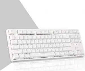 CO-RN Wired Compact 87 Keys Mechanical Keyboard,ABS-White,Blue Switch