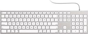 USB Wired Keyboard for Apple Mac, Aluminum Full Size Computer Keyboard with Numeric Keypad Compatible with Magic, iMac, MacBook Pro/Air Laptop and PC-White
