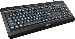 A-zi-o Vision Backlit Computer Keyboard - Wired USB Keyboard with LARGE PRINT keys and 3 Interchangeable Backlight Colors