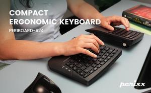 Peri-xx PERIBOARD-624B US, Wireless Ergonomic Split Keyboard