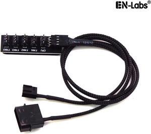 1 to 5 Ports 4 pin PWM Fan Hub Splitter - PWM Regulator 12V CPU Cooler / Case / Chasis Cooling Fan Power Cable Adapter Power By PSU Molex 4pin(12V ),40CM Power Cable included