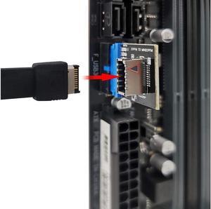 BUCIER USB 3.0 (3.1 Gen 2) Internal (19-Pin) Header to USB 3.1/3.2 Type-C (20-Pin) A-Key Front Panel Adapter