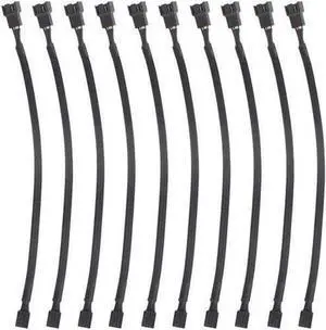 10 PCS 10" 4 Pin PWM Fan Extension Power Cable Computer PC Fan Power Extension Cable for Computer ATX Case