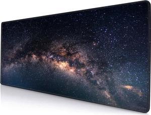 Large Gaming Mouse Pad with Stitched Edges Galaxy Desk Mat Extended XL Keyboard Pad Non-Slip Rubber Base Desk Pad for Keyboard and Mouse 31.5X11.8 inch