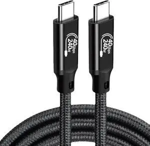 40Gbps USB C to USB C Cable 48V/5A 240W Charging Support 8K 60Hz HD Display,USB4 Braided Cable for Thunderbolt 4/3, Compatible with External SSD,eGpu,USB-C Docking Station,etc (Male to Male, 3.3FT)
