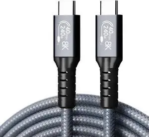 240W USB4 Cable, 5FT, 40GBps Data Transmission, 240W (48V5A) PD Super Fast Charge, 8K@60Hz HD Extension for Thunderbolt 4, Mobile Phone, Notebook, MAC, SSD, PD3.1 and QC4.0