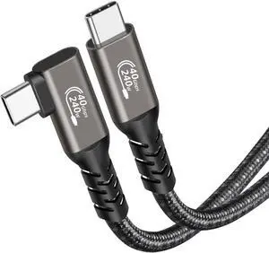 USB 4 Cable 4.9 ft [USB-IF Certified],Right Angle 40Gbps USB 4 Cable Supports 8K HD Display, 40 Gbps Data Transfer, 240W Charging USB C to Type-C Cable, for Laptop, Hub, Docking, and More