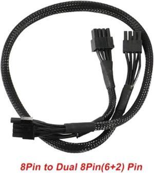 PCIe 8Pin to Dual 8Pin(6+2Pin) GPU Cable Sleeved 60+20CM 18AWG For Seasonic PRIME All Series PSU GX/PX/TX/Snow Silent/Gold/Ultra Gold/Platinum/Ultra Platinum/Ultra Titanium