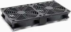 Router Laptop base cooling fan stand USB 5V High air volume silent fan   Dual fan [Black]