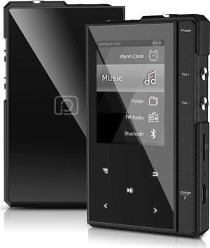 32GB MP3 Player with Bluetooth 5.0, Phinistec Portable Music Player MP3 with Speaker, Metal Body & Glass Back, HiFi Sound with FM Radio, Voice Recorder, E-Book, Support Micro SD Card up to 256GB