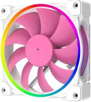 ID-COOLING ZF-12025-PINK Case Fan 120mm 5V 3 PIN Addressable RGB Cooling Fan MB Sync, 4 PIN PWM Speed Control Fans for Radiator/CPU Cooler/Computer Case