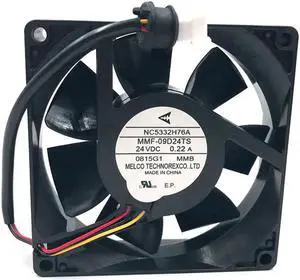 New original Melco MMF-09D24TS MMB NC5332H76A 24V 0.22A 3-Pin 9CM 90*25mm Dedicated fan for drive Inverter Fan for YASKAWA PLC ABB New original Melco MMF-09D24TS MMB NC5332H76A 24V 0.22A 3-Pin 9CM 90*25mm Dedicated fan for drive Inverter Fan for YASKAWA PLC ABB
