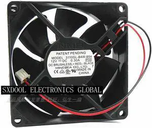 Original NMB 3110GL-B4W-B54 12V 0.30A 8cm 8025 double ball cooling fan 2 lines 2-pin