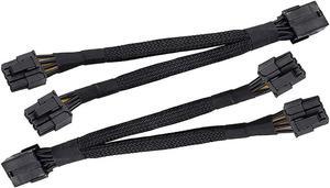 2PCS GPU PCIe 8 Pin Female to Dual 2X 8 Pin (6+2) Male PCI Express Power Braided Y-Splitter Extension Cable,20cm