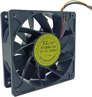 D12BM-12D For YLFan 12038 12V 4-Pin PQM Temperature Control Cooling Fan 12cm Max Airflow Rate Fan 2.3A