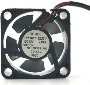 Mini Micro Tiny Fan F2510CT-12UCV 25mm 2.5cm Micor Mini DC 12V 0.04A 25*25*10 2 Wire Iron Metal Blade Miniature HeatSink Cooling Fan