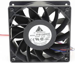 Original delta 12cm 1238 120*120*38mm 12*12*3.8cm cooling fan 12038 DC48v 0.75a ffb1248she double ball speed measuring heat radiation fan