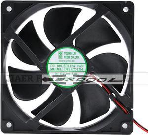 Young Lin 12025 DFS122512M 12V 2.8W 2 Wires Square DC Cooling fan