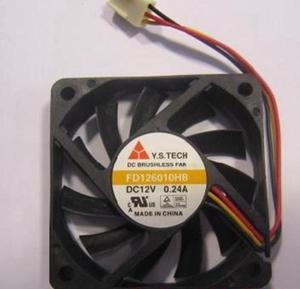 Y.S.TECH 6010 FD126010HB Cooling Fan With 60*60*10MM 12V 0.24A 3Wire