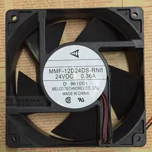 Original Melco 12CM 120*38mm MMF-12D24DS-RN8 24V 0.36A 2 Wires 2 Pins inverter Fan for PLC ABB Yaskawa device