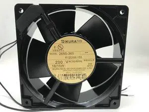 200V 120mm 12cm 2650-365 Ikura R12D5W-155 220V AC 50/60Hz 16/15W 120X120X38mm High Temperature Resistant Industrial Case Fan