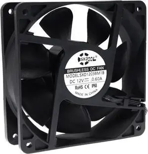 Waterproof 120mm 12cm(120X120X38mm) Cooling Fan DC12V 3600RPM High Airflow ,SXD12038M1B Universal For Home Bathroom Grow Room Ventilation Vent