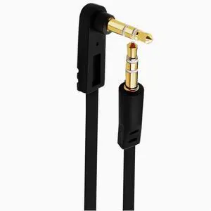 High elastic flat computer projection laptop TV output power amplifier speaker DC3.5 male and female bend audio extension cable Level 3 father-in-law straight to bend 15CM
