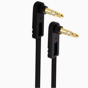 High elastic flat computer projection laptop TV output power amplifier speaker DC3.5 male and female bend audio extension cable Level 3 father-in-law double bend 15CM