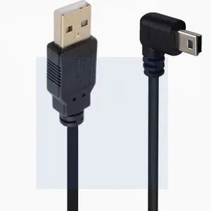 USB2.0 hard disk digital camera phone data cable T-port AM-Mini 5P up and down left and right bend 90°3 meters