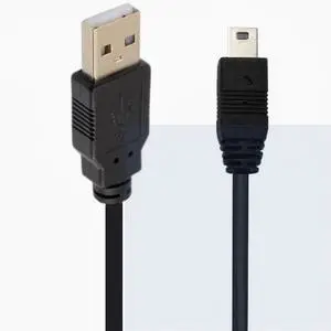 USB2.0 hard disk digital camera phone data cable T-port AM-Mini 5P up and down left and right bend 90°3 meters   Straight head
