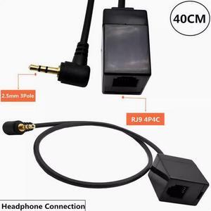 4P4C Crystal Head RJ9 Headphone conversion Dual 3.5MM computer plug Telephone converter Telephone headphone conversion cable  RJ9 to 2.5 regular