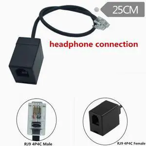 RJ9 4P4C male to female conversion cable, ordinary line sequence phone line sequence 0.25m
