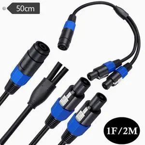 Speakon a female to two male 8mm speaker cable Audio cable Ohm head cable 0.6² copper speaker connection cable