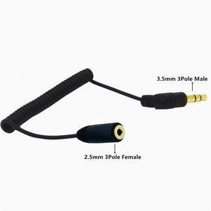 OD1.5mm Spring Mini 2.5MM to 3.5MM adapter Small to large headphones convert audio cable male and female