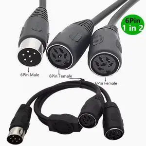 One-minute two-S terminal cable Four-pin video cable TV AV cable S-terminal cable MD4P male and female 6-PIN cable