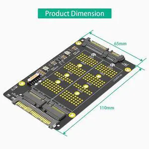 2-in-1 M.2 NVME PCI-E SSD to U.2 SFF-8639 SATA adapter card