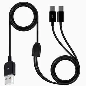 USB one tow two charging cable one point two in one with two type-c interface mobile phone charging data cable