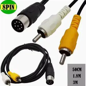 Big DIN 8Pin Big din 8p to 2RCA Lotus Instrument Audio Old audio device adapter 3m