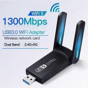 1300M dual-band Gigabit USB wireless card WIN10 11 Free drive 5.8G USB WIFI receiver