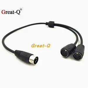 One minute two audio MIDI5-core 5Pin Din Revolution 2 5-pin Din female hole connection line 0.5 m