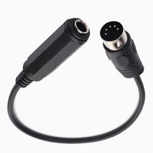 6.35mm 1/4" female TRS turn 90° elbow 5Pin 5-pin DIN MIDI cable keyboard guitar
