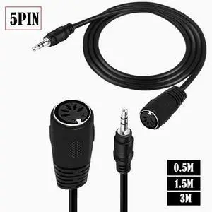 MIDI DIN 5PIN Connector 3.5 Revolution DIN 5P female audio plug to MIDI adapter audio