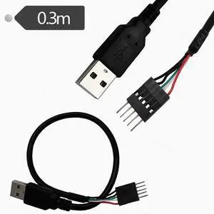 Motherboard USB pin to USB cable USB to DuPont 2.54/1*5P cable USB AM/ DuPont baffle cable